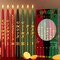 Kwanzaa Taper Candles Set of 7 with Words, 3 Red, 3 Green, 1 Black Kinara 10 Inch Tall Hand Dipped Unscented Candles for Celebrates Happy Kwanzaa African Traditional Dinner Table Decorations